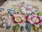 Vintage Mahogany Slat Back Hand Made Needlepoint Bedroom Chair