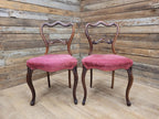 Pair Of Antique Victorian Mahogany Carved Balloon Back Salon Chairs Bedroom Hall