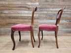 Pair Of Antique Victorian Mahogany Carved Balloon Back Salon Chairs Bedroom Hall