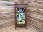 Antique Edwardian Inlaid Glazed Display Cabinet Butterfly Backed Drinks Cabinet