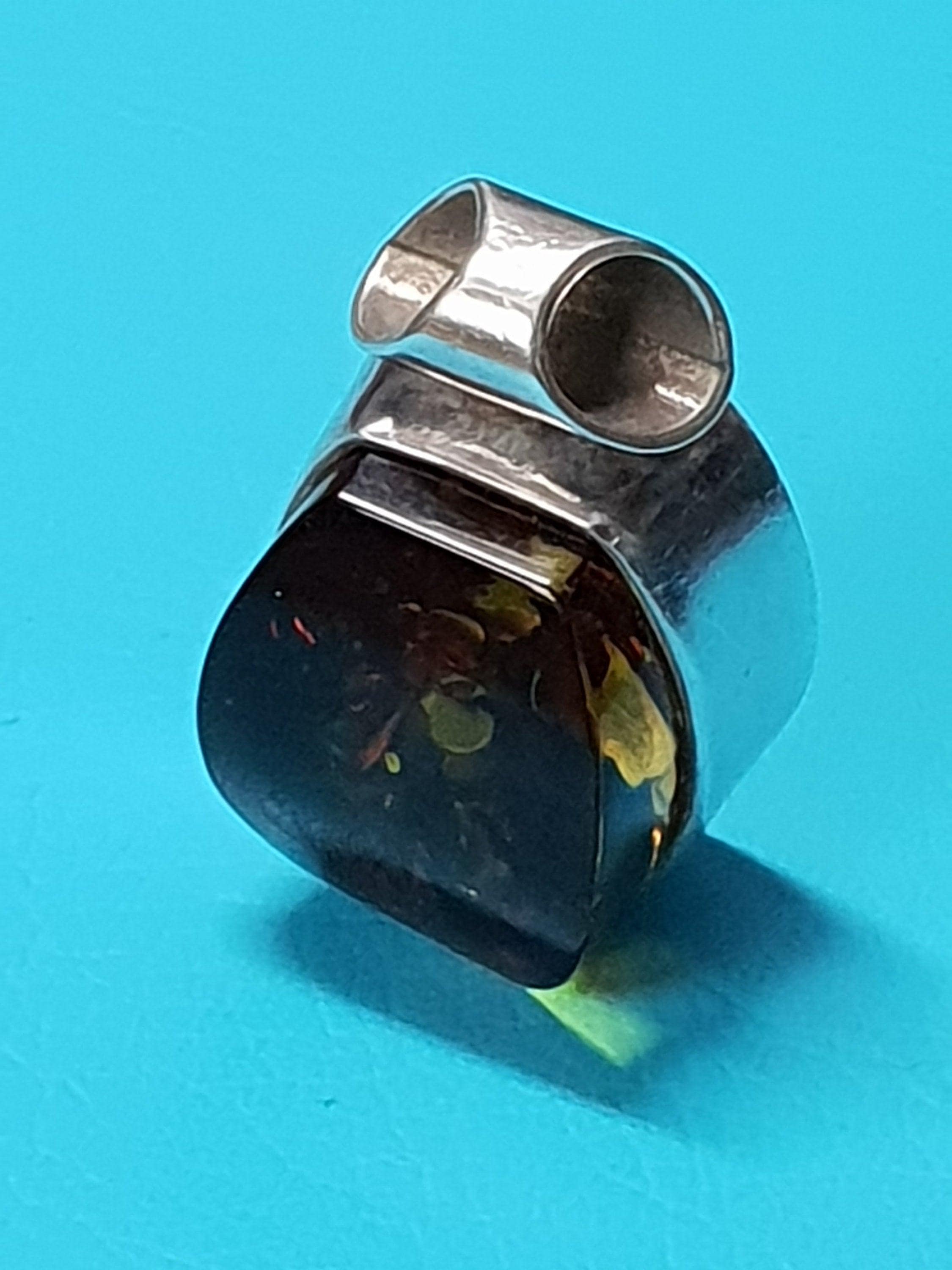 Sterling Silver (Hallmarked 925) and Amber Vintage Bohemian Pendant