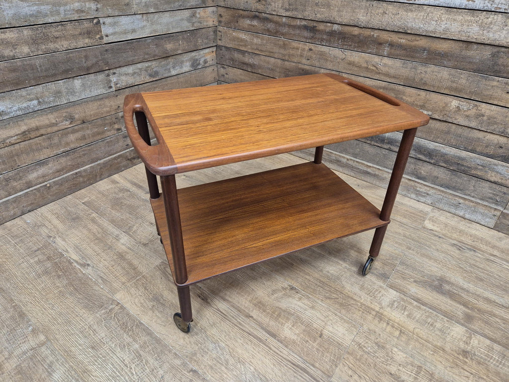 Mid Century 1960's Teak Drinks Trolley by Bowa of Denmark Cocktail Tea Trolley