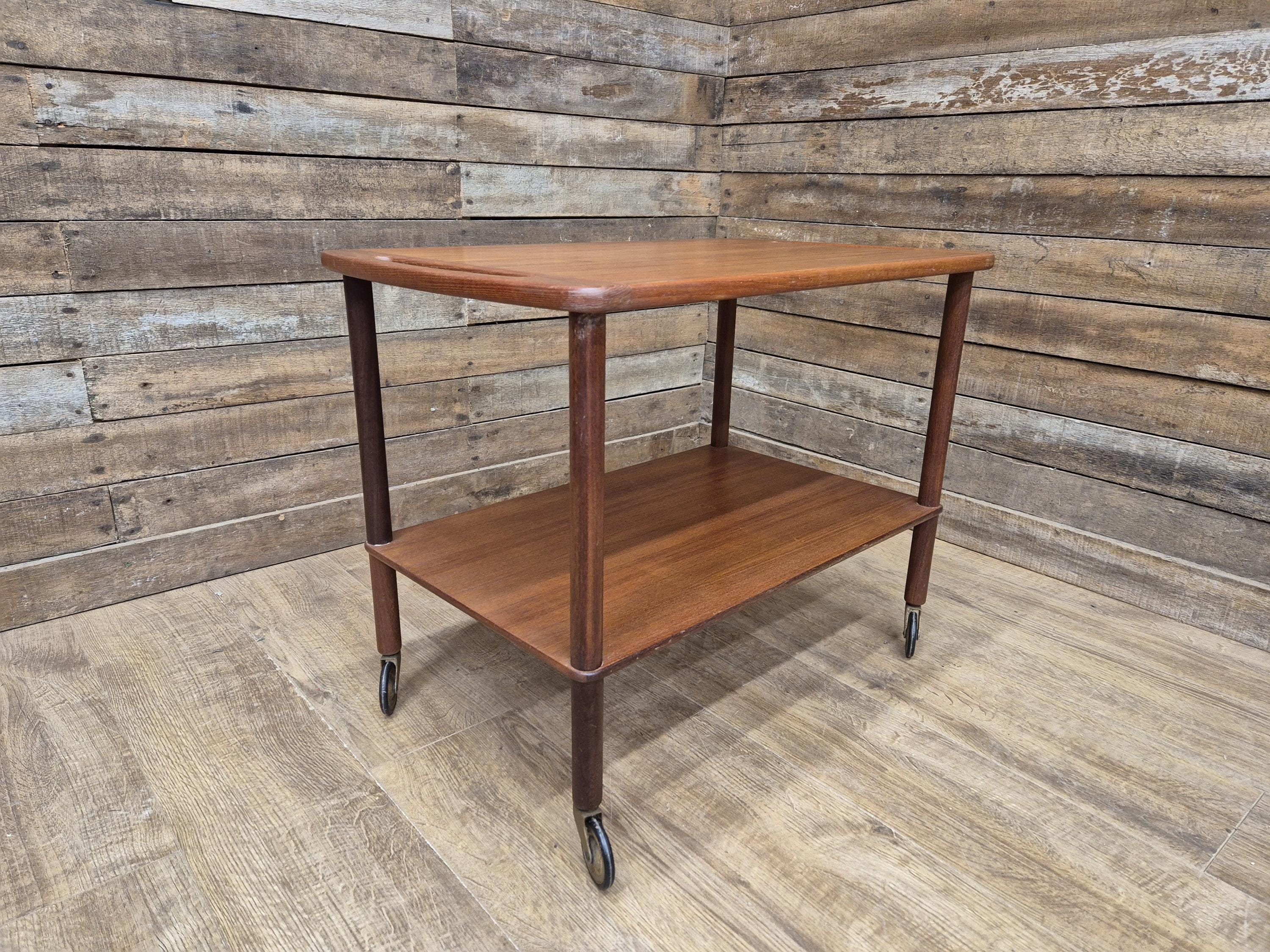 Mid Century 1960's Teak Drinks Trolley by Bowa of Denmark Cocktail Tea Trolley