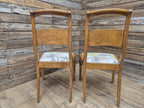 Two Arts And Craft Splat Back Bedroom Hall Chairs Upholstered Padded Seats