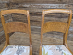 Two Arts And Craft Splat Back Bedroom Hall Chairs Upholstered Padded Seats