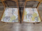 Two Arts And Craft Splat Back Bedroom Hall Chairs Upholstered Padded Seats