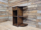 Vintage Art Deco Oak Three Tier Whatnot Plant Stand With Drawer