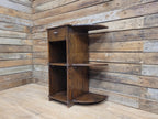 Vintage Art Deco Oak Three Tier Whatnot Plant Stand With Drawer