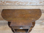 Vintage Art Deco Oak Three Tier Whatnot Plant Stand With Drawer