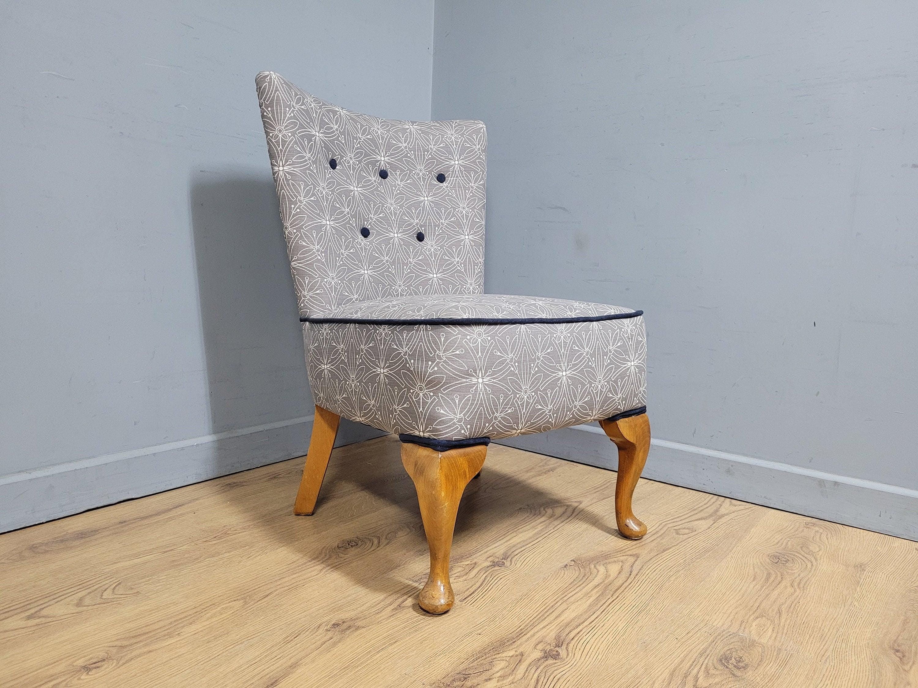 Mid Century Vintage Refurbished And Upholstered Nursing Chair Fireside Chair