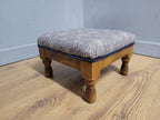 Mid Century Vintage Refurbished And Upholstered Footstool