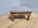 Mid Century Vintage Refurbished And Upholstered Footstool