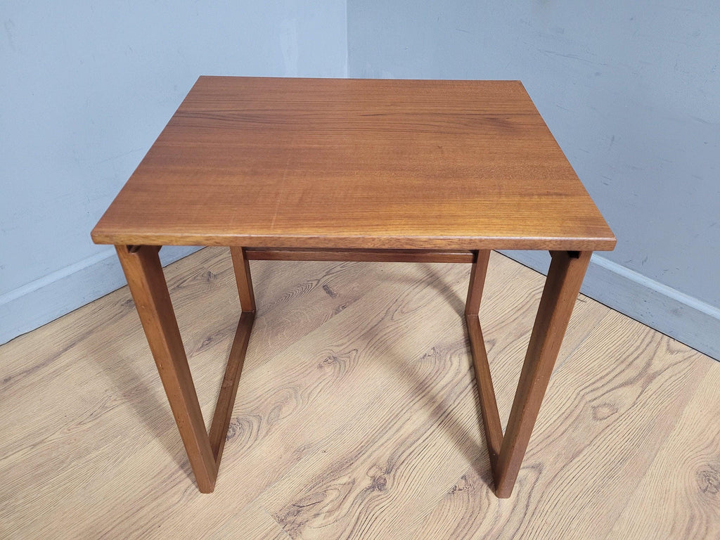 Mid Century Danish Inspired Teak Nesting Tables Retro Chic