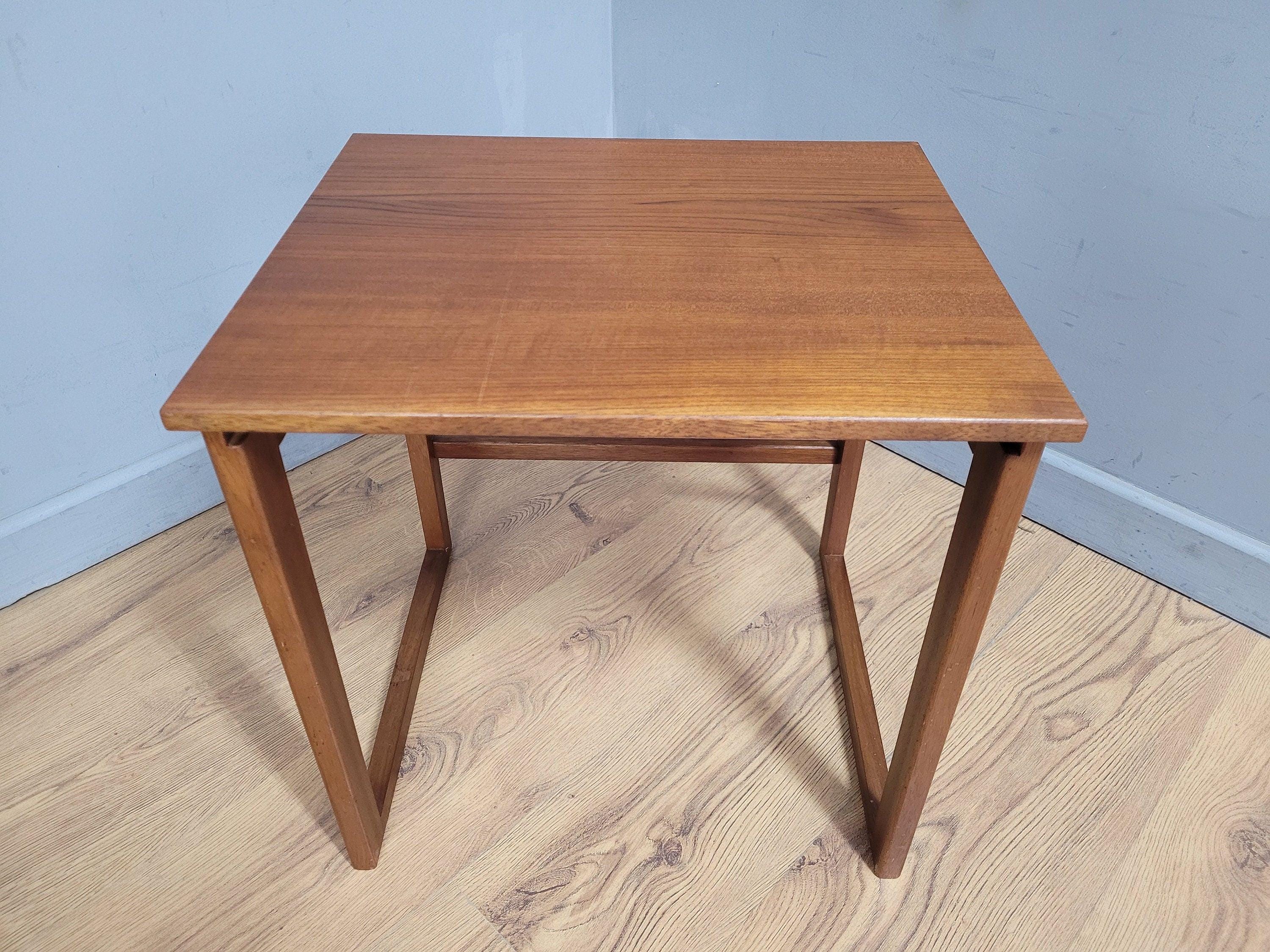 Mid Century Danish Inspired Teak Nesting Tables Retro Chic