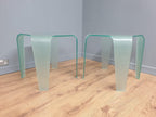Modernist Curved Frosted Glass Square Coffee Table 2 Available