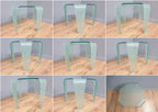 Modernist Curved Frosted Glass Square Coffee Table 2 Available