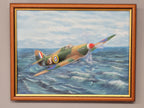Vintage Framed Oil On Canvas Un-Signed Painting Of Spitfire