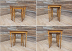 Vintage Nested Tables Fluted Legs William Morris Vinyl Fabric