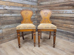 Pair of Antique Victorian Oak Shield-Back Chairs c.1880