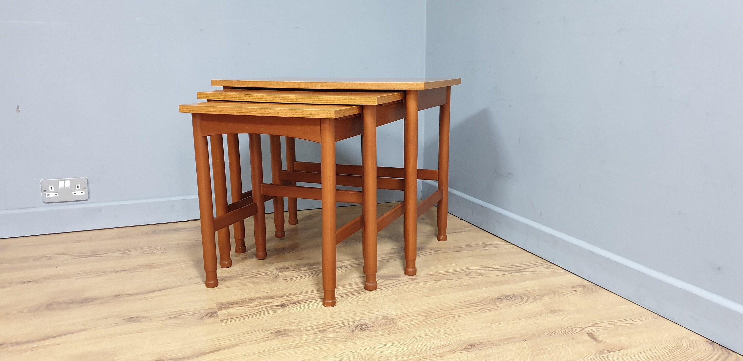 Mid Century Schreiber Nest of Three Tables Vintage Retro