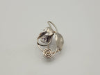 Vintage Silver Leaf Brooch Possibly Danish? Spiral Design 4.69 Grams