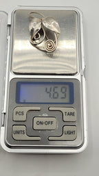 Vintage Silver Leaf Brooch Possibly Danish? Spiral Design 4.69 Grams
