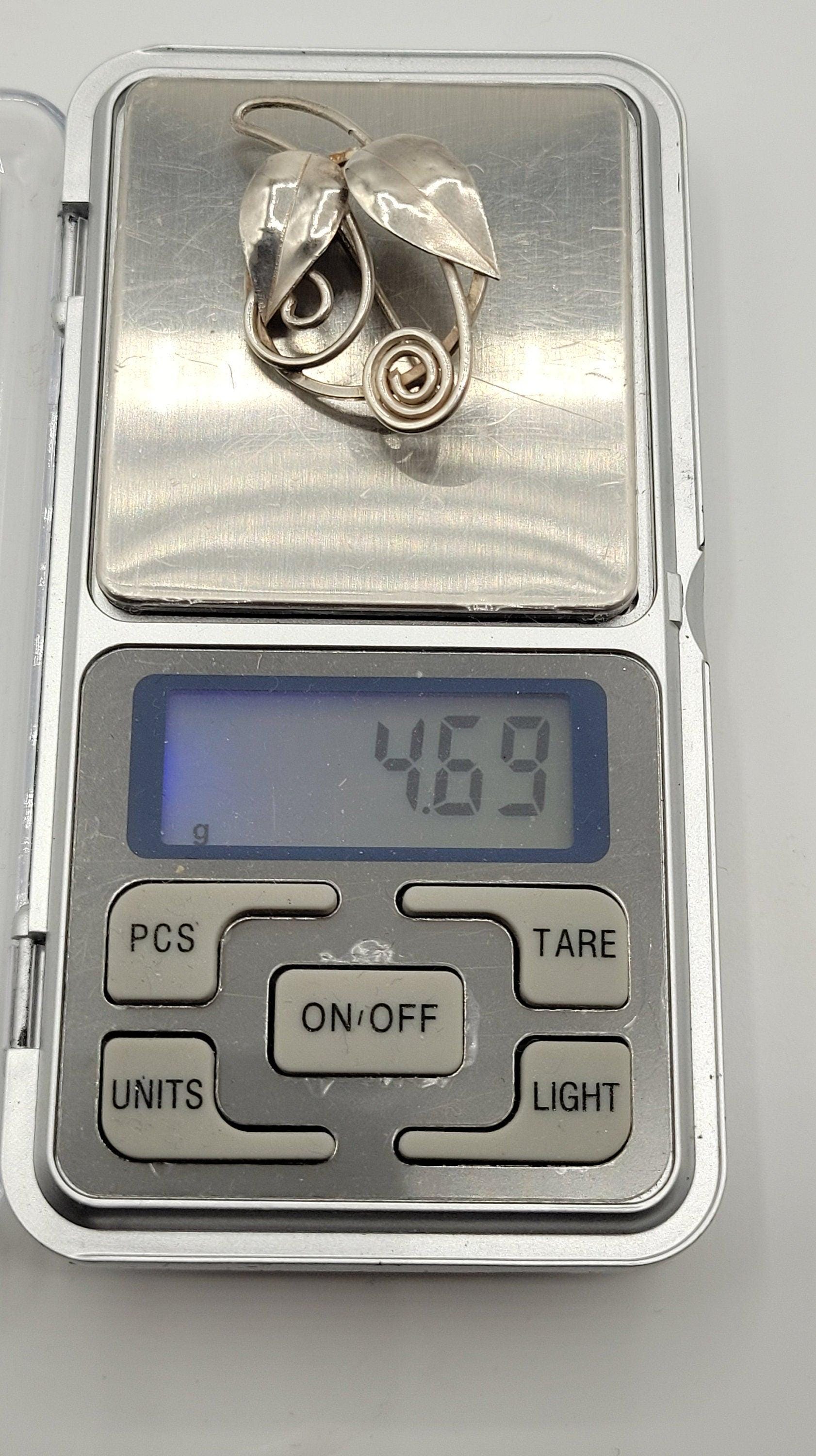 Vintage Silver Leaf Brooch Possibly Danish? Spiral Design 4.69 Grams