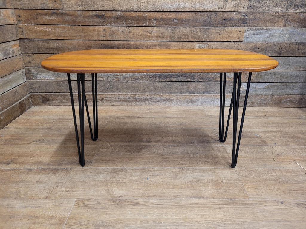 Mid Century Capsule Shaped Hairpin Leg Coffee Table Retro Chic