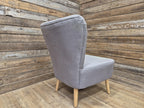 Vintage Grey Fabric Button Backed Nursing Chair Fireside Chair