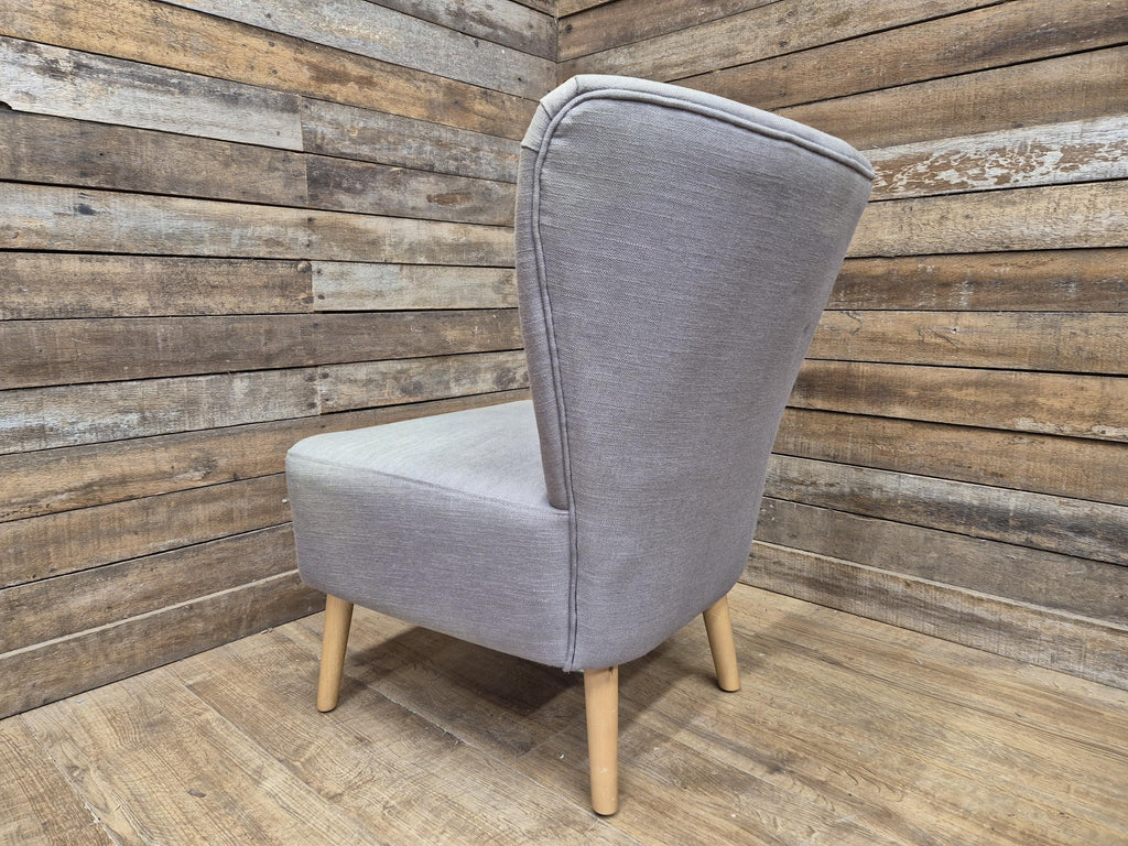 Vintage Grey Fabric Button Backed Nursing Chair Fireside Chair