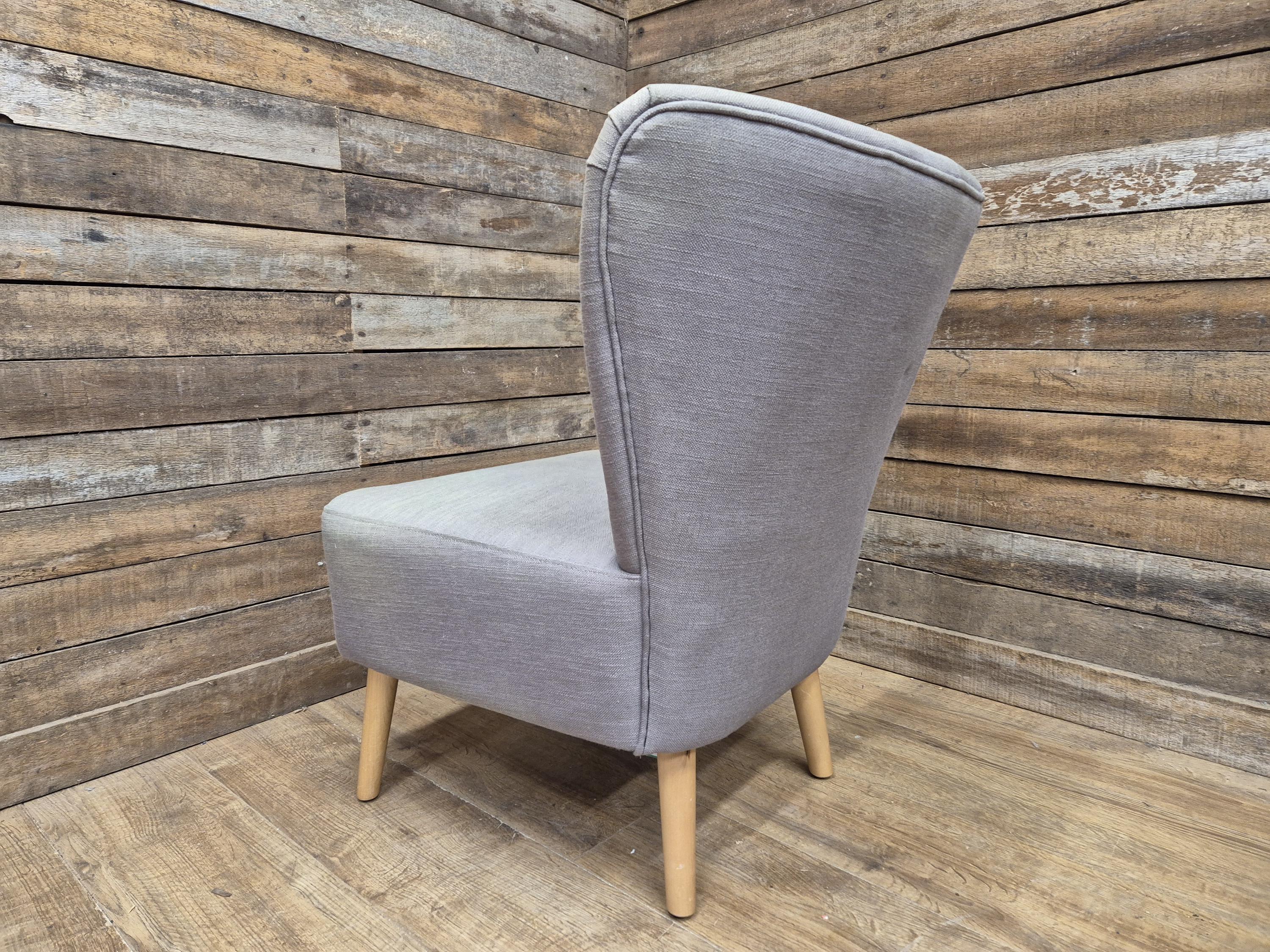 Vintage Grey Fabric Button Backed Nursing Chair Fireside Chair