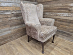 Vintage Tall High Seat Country House Style Wing Back Armchair