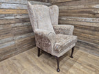 Vintage Tall High Seat Country House Style Wing Back Armchair
