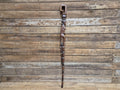 Antique Tall African Tribal Carved Walking Stick Hand Crafted Nude Snake Faces