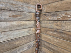Antique Tall African Tribal Carved Walking Stick Hand Crafted Nude Snake Faces