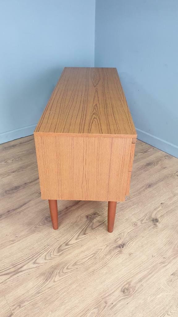 Retro Four Drawer Mid Century Mirrored Dressing Table Sideboard Pin Legs