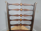 Antique Edwardian Hall Bedroom Chair Ladder Back Inlaid Detail Floral Seat