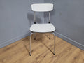 Mid Century White Formica and Chrome Chair Desk Office Chair