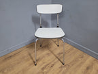 Mid Century White Formica and Chrome Chair Desk Office Chair