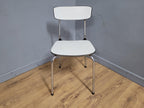Mid Century White Formica and Chrome Chair Desk Office Chair