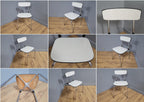 Mid Century White Formica and Chrome Chair Desk Office Chair