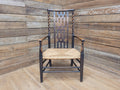 Petite Antique Oak Arts & Craft Barley Twist Carver Armchair Great Patina