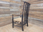 Petite Antique Oak Arts & Craft Barley Twist Carver Armchair Great Patina