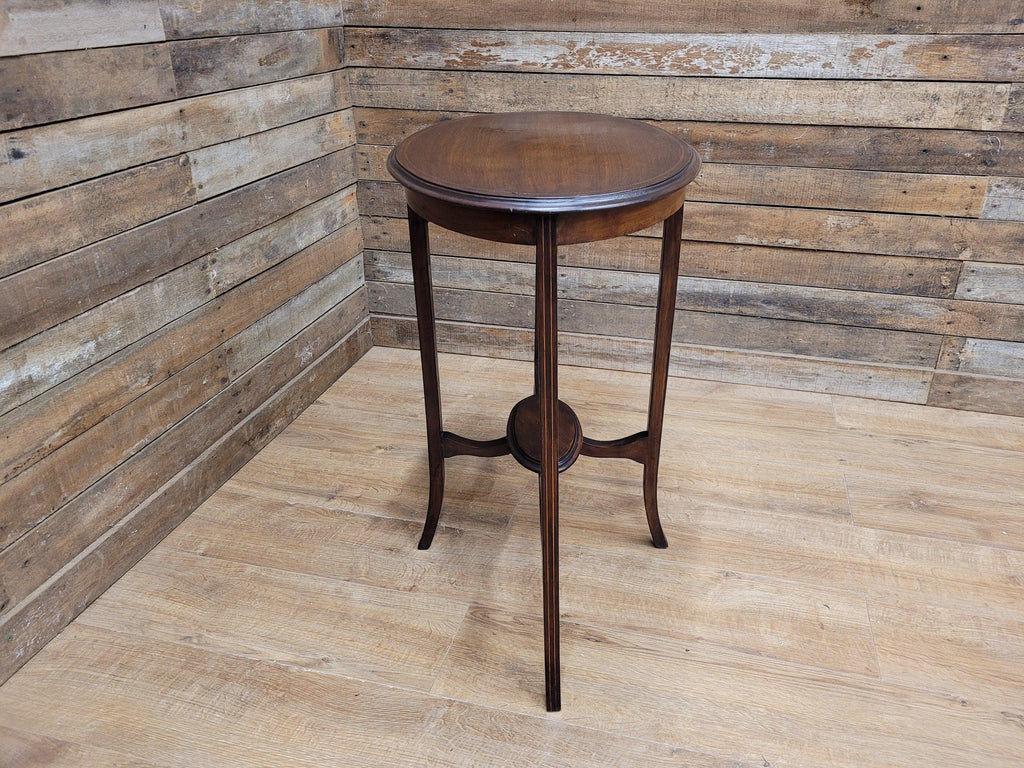 Antique Edwardian Mahogany Oval Side Table Inlaid Top And Legs Detailing