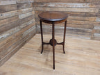 Antique Edwardian Mahogany Oval Side Table Inlaid Top And Legs Detailing