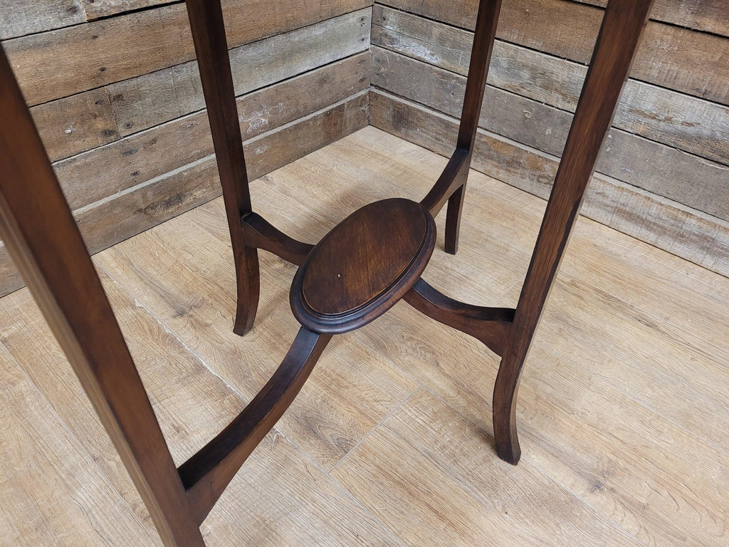 Antique Edwardian Mahogany Oval Side Table Inlaid Top And Legs Detailing