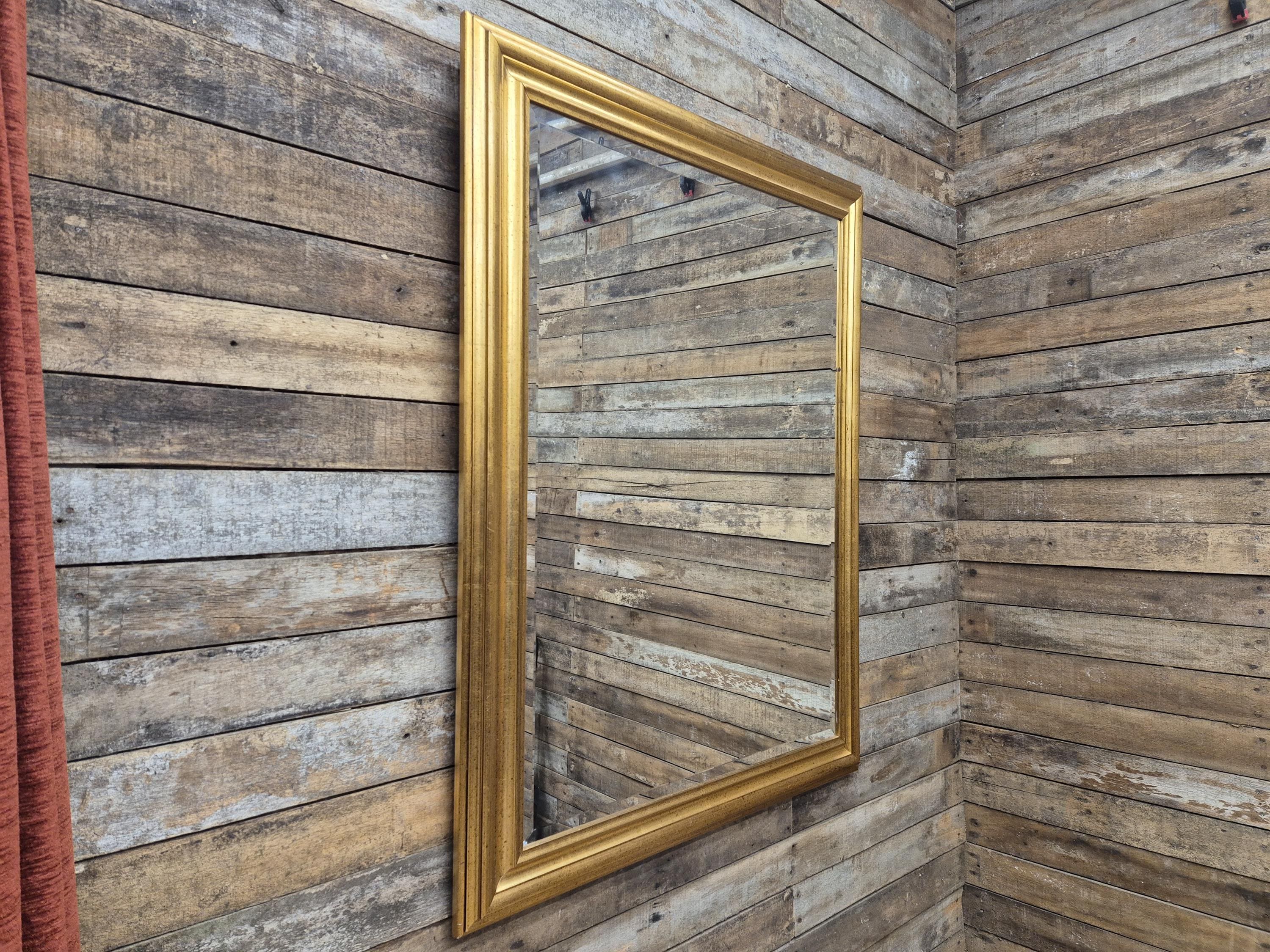 Gold Framed Red Flecked Mantle Gilt Style Wall Mirror Large