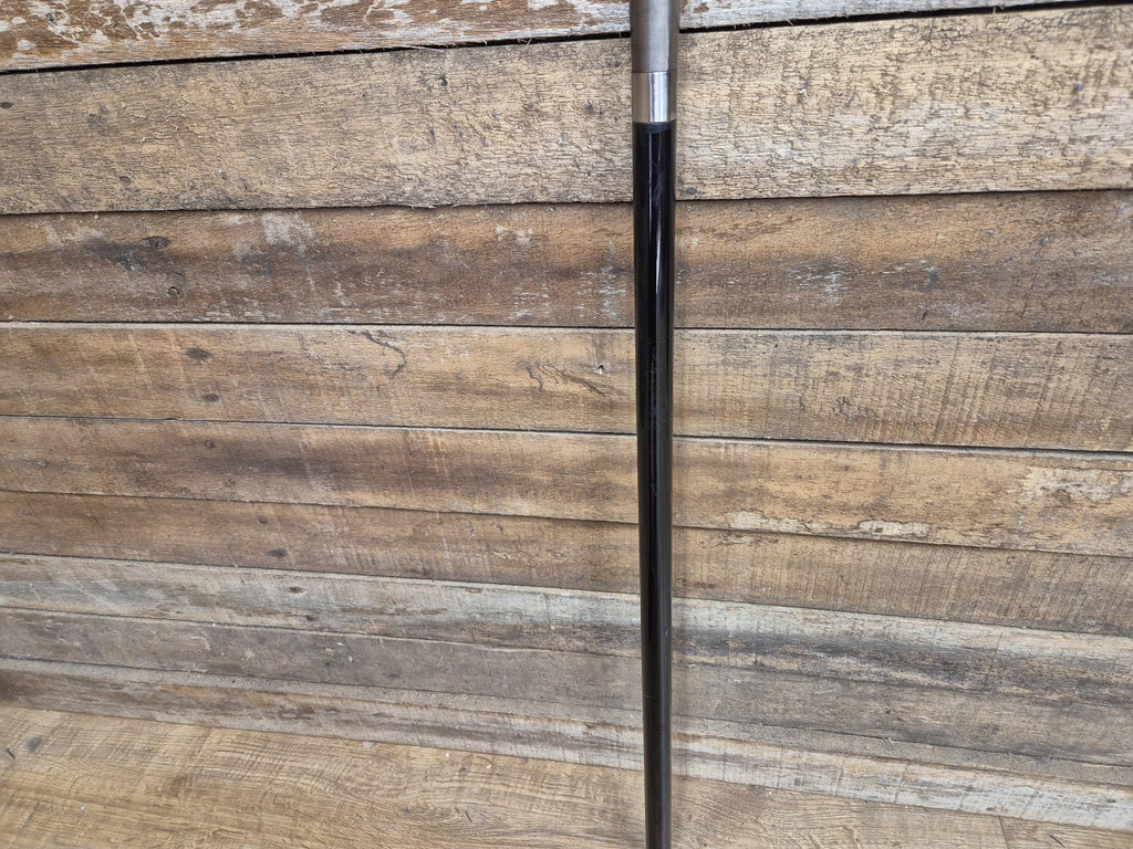 Vintage Cobra Head Walking Stick Black Shaft Silver Coloured Metal Cobra