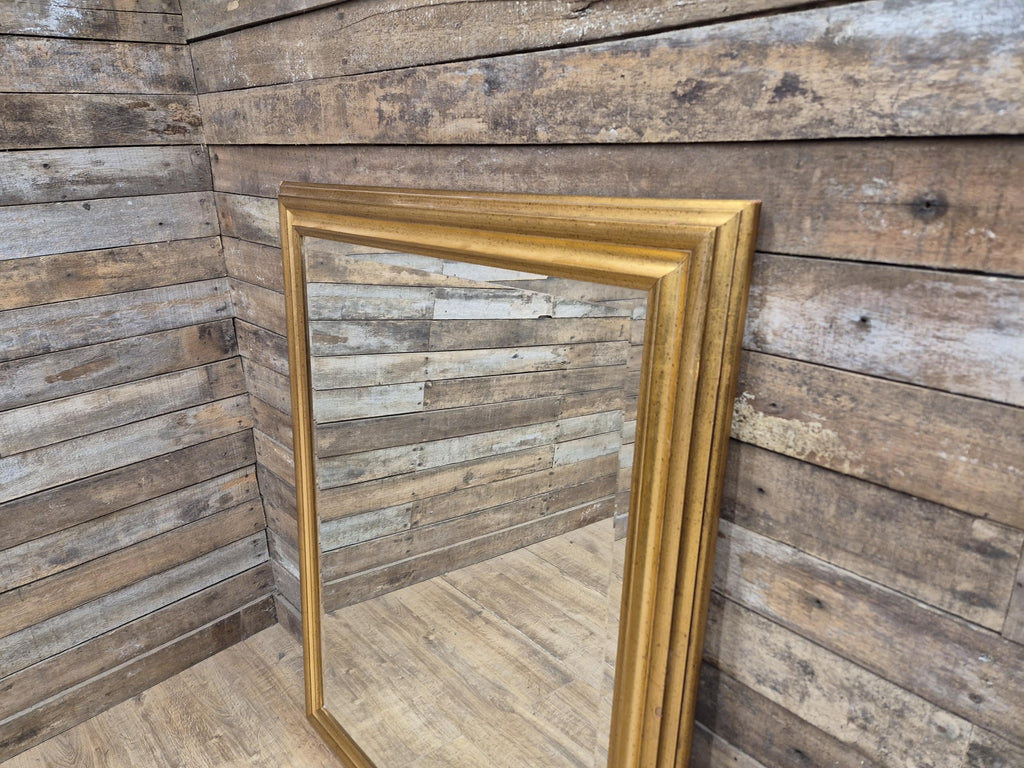 Gold Framed Red Flecked Mantle Gilt Style Wall Mirror Large