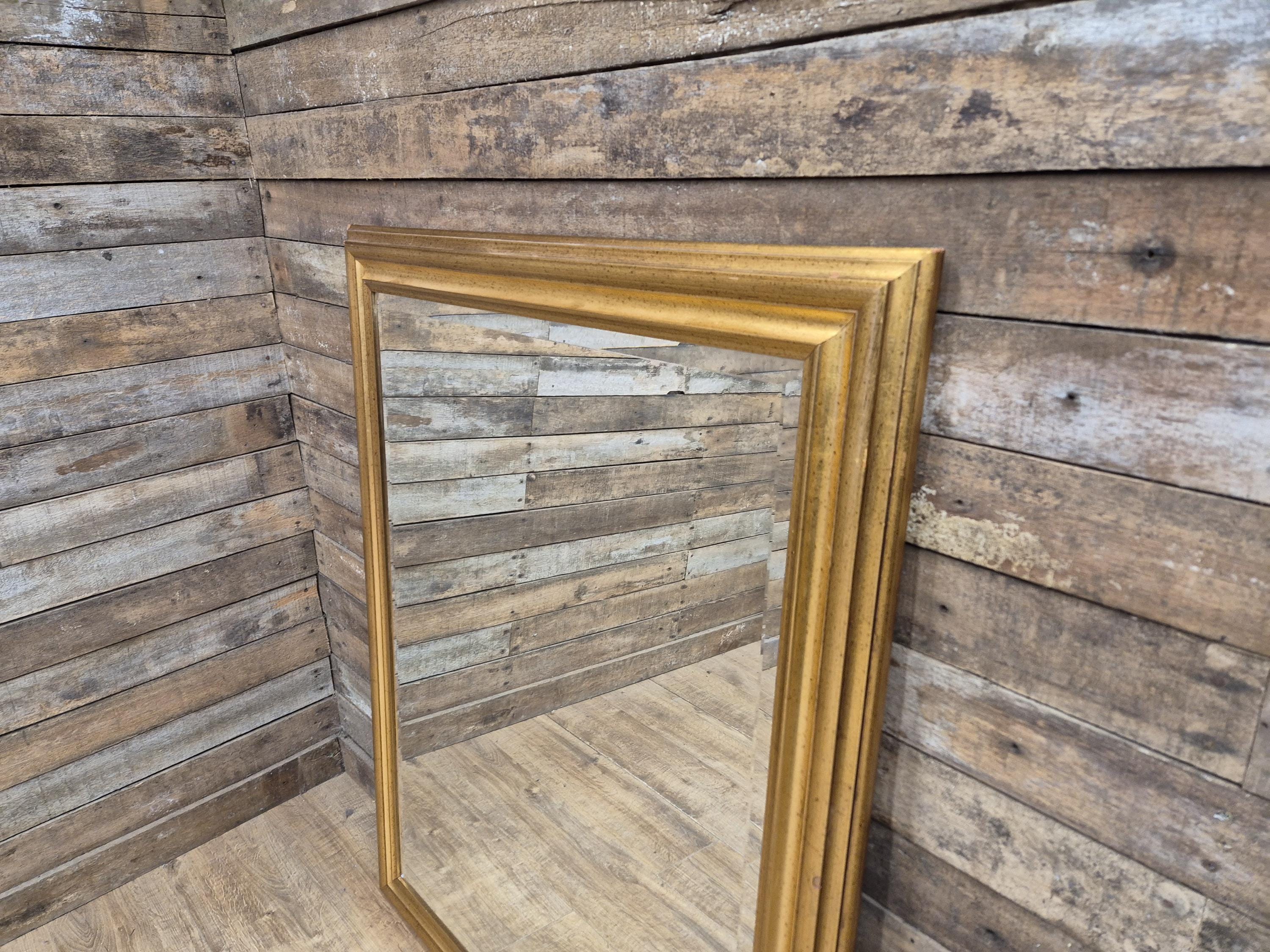 Gold Framed Red Flecked Mantle Gilt Style Wall Mirror Large